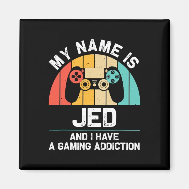Jed Gift Name Personalized Funny Gaming Geek Birth Magnet (Front)