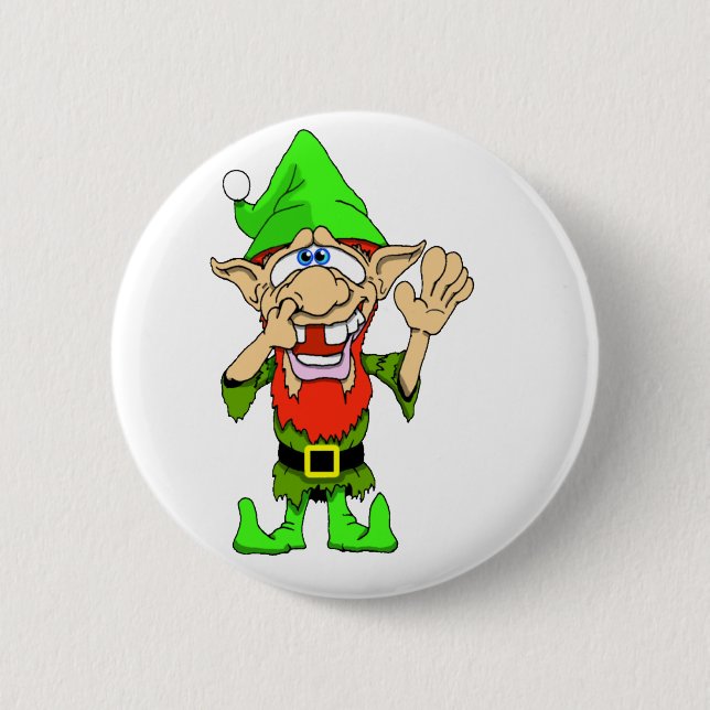 Jed the Twisted Elf 2 Inch Round Button (Front)