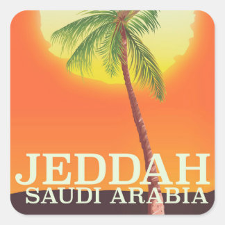 Jeddah Saudi Arabia Vacation poster Square Sticker
