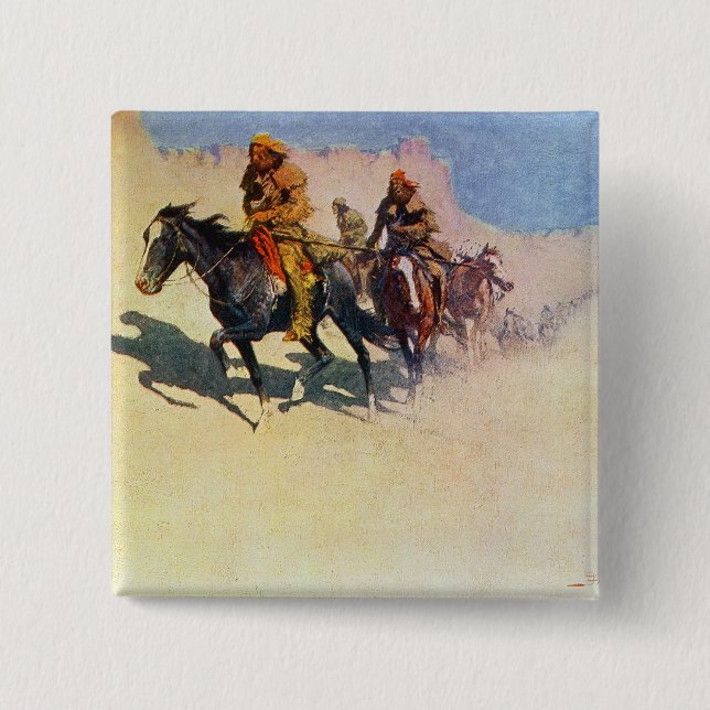 Jedediah Smith making his way across the desert 2 Inch Square Button (Front)
