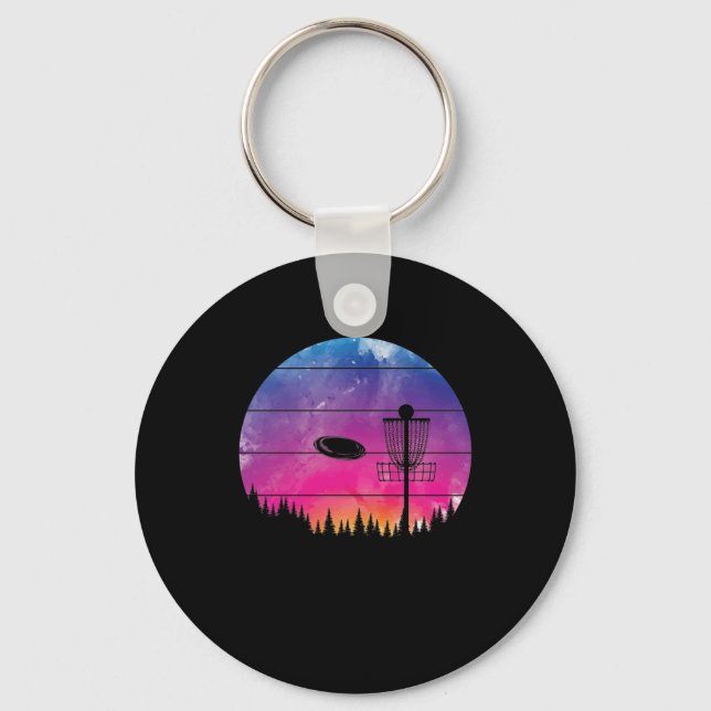 Jeden Tag Discgolf im Wald Keychain (Front)