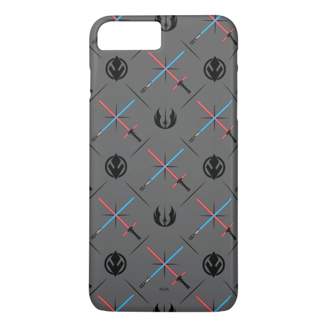 Jedi Vs Sith Lightsaber & Logo Pattern Case-Mate iPhone Case (Back)