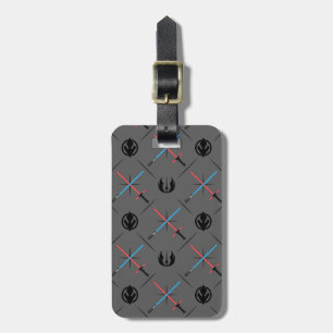 Jedi Vs Sith Lightsaber & Logo Pattern Luggage Tag