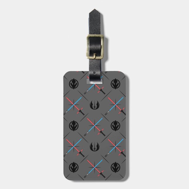 Jedi Vs Sith Lightsaber & Logo Pattern Luggage Tag (Front Vertical)