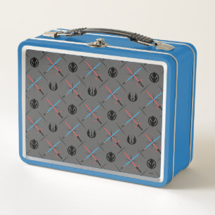 Jedi Vs Sith Lightsaber & Logo Pattern Metal Lunch Box