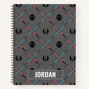 Jedi Vs Sith Lightsaber & Logo Pattern Notebook
