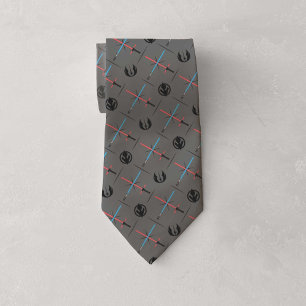 Jedi Vs Sith Lightsaber & Logo Pattern Tie