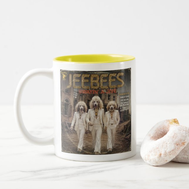 Jeebees Album: a Parody Two-Tone Coffee Mug (With Donut)