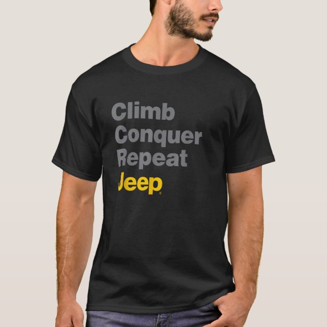 Jeep Climb Conquer Repeat  T-Shirt (Front)
