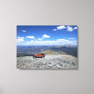 Jeep mountain adventure canvas print
