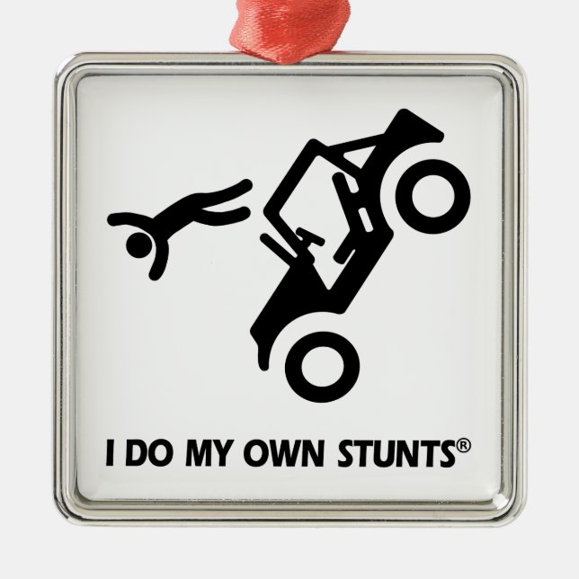 Jeep My Own Stunts Metal Ornament (Front)