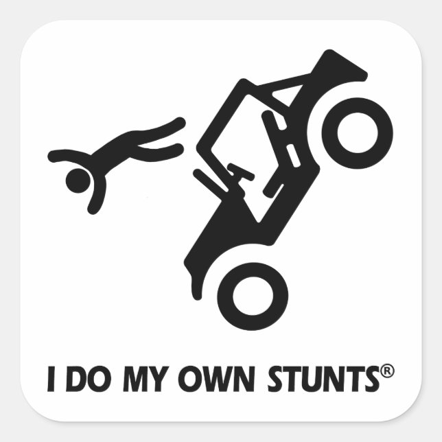 Jeep My Own Stunts Square Sticker (Front)