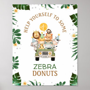 Jeep Safari Animals Birthday Party Sign