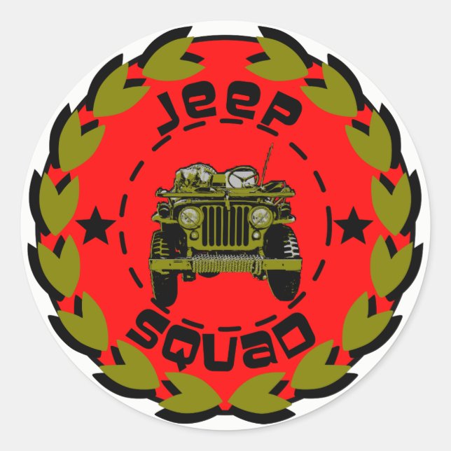 Jeep squad classic round sticker (Front)