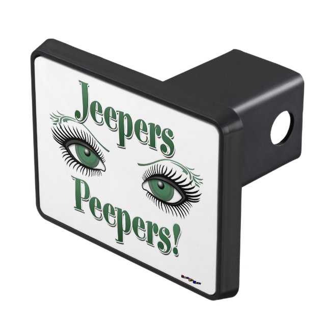 Jeepers Peepers - Green Eyes Trailer Hitch Cover (Top Right)
