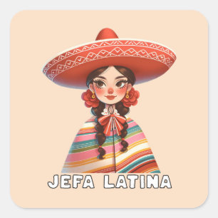 Jefa Latina Latinx Owned Small Business Square Sticker