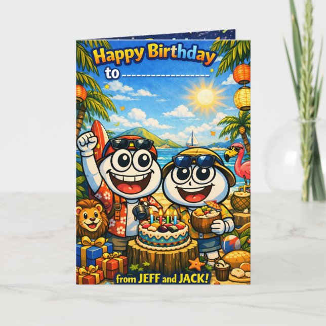 Jeff & Jack Kids Birthday Card – Fun Celebration S (Front)