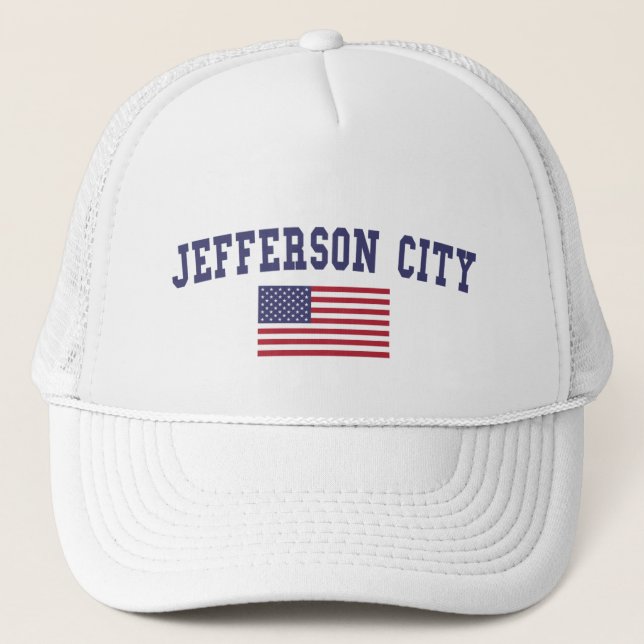 Jefferson City US Flag Trucker Hat (Front)