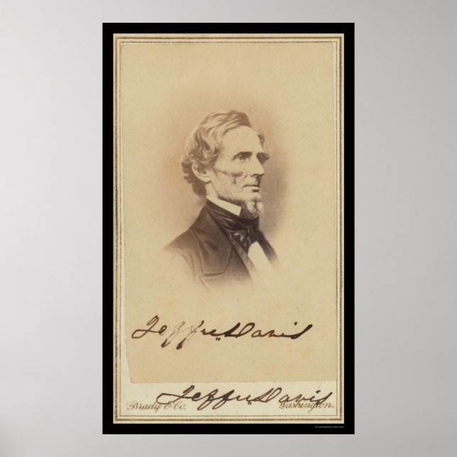 Jefferson Davis Signed Card 1860 Poster (Front)