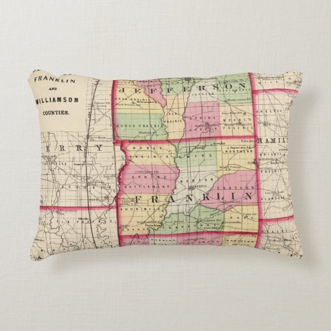Jefferson, Franklin, Williamson counties Decorative Pillow (Front)