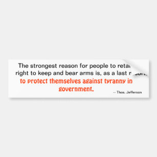 Jefferson Gun Rtghts Bumper Sticker