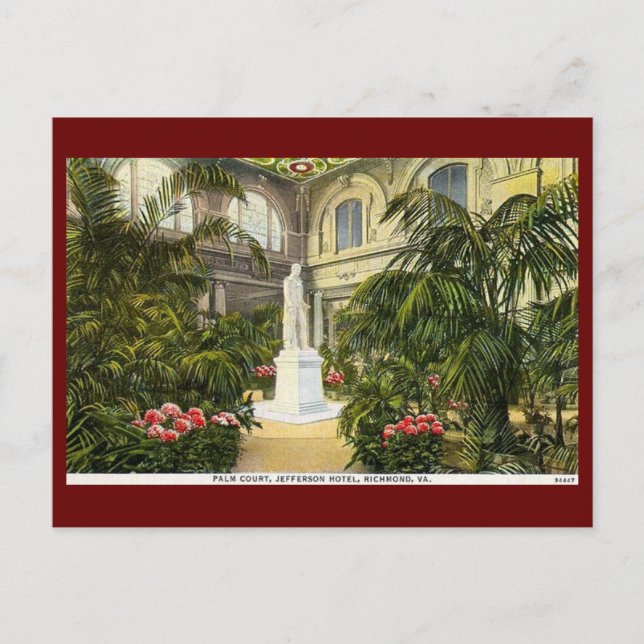 Jefferson Hotel, Richmond, Virginia Vintage Postcard (Front)