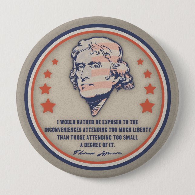 Jefferson Liberty II 4 Inch Round Button (Front)