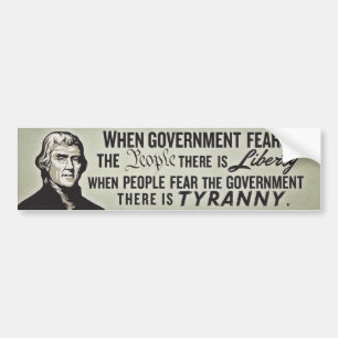Jefferson Liberty & Tyranny Bumper Sticker