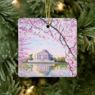 Jefferson Memorial Cherry Blossoms Ornement
