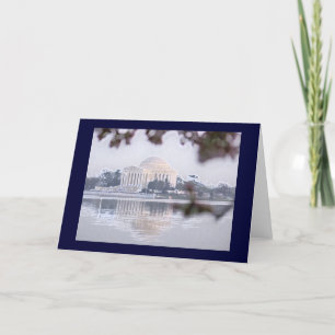 Jefferson Memorial reflected in Tidal Basin Card