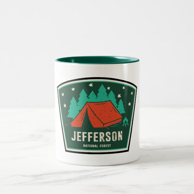 Jefferson National Forest Camping Two-Tone Coffee Mug (Center)