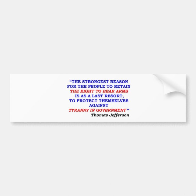 jefferson quote bumper sticker (Front)