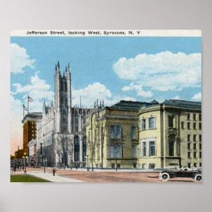 Jefferson St., Syracuse, New York Vintage Poster