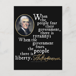 Jefferson Tyranny-Liberty Quote Postcard