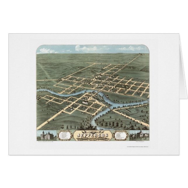 Jefferson, WI Panoramic Map - 1870 (Front Horizontal)