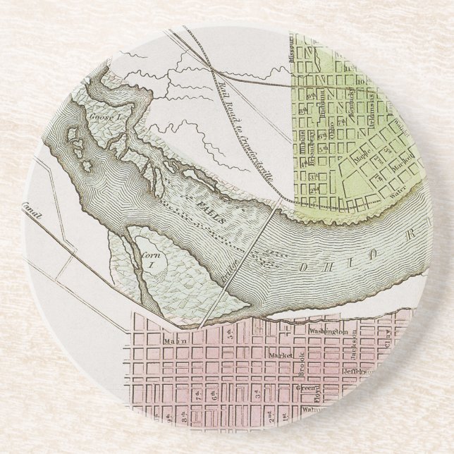 JEFFERSONVILLE, INDIANA: MAP COASTER (Front)