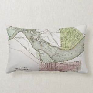JEFFERSONVILLE, INDIANA: MAP LUMBAR PILLOW