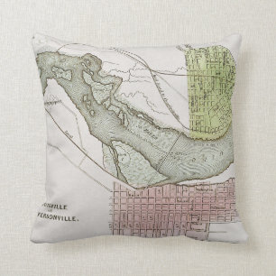 JEFFERSONVILLE, INDIANA: MAP THROW PILLOW
