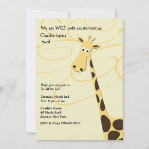 Jeffrey Giraffe Invitation de fête d'anniversaire