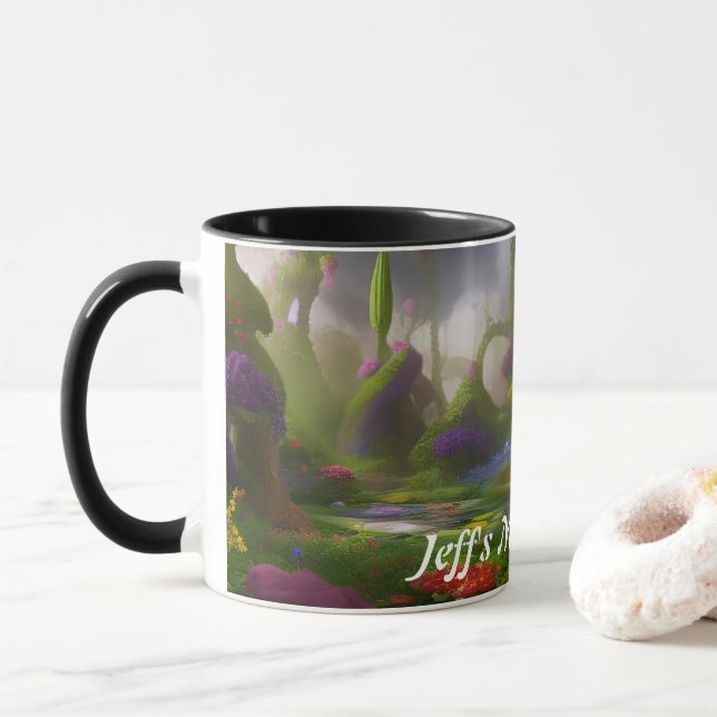 Jeff's Morning Tea Personalized Customizable Mug (With Donut)