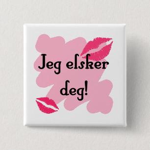 Jeg elsker deg - Norwegian I love you 2 Inch Square Button