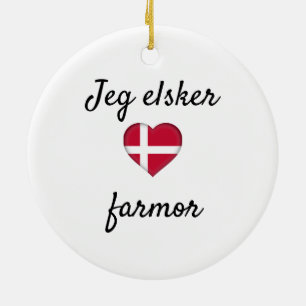 Jeg elsker farmor ceramic ornament