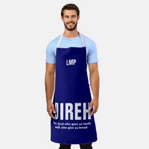 Jehovah Jireh BLUE Custom Christian Apron