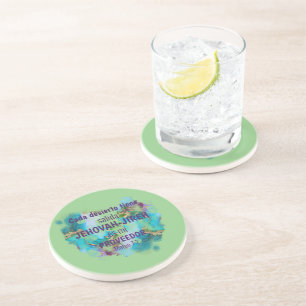 Jehovah Jireh Proveedor Green Purple Blue Coaster