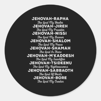 Jehovah-Rapha Names Of God Christian Classic Round Sticker