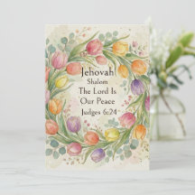 Jehovah Shalom, Carte fantaisiste aux tulipes et e