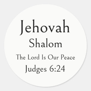 Jehovah Shalom, Name Of God, Encouraging Scripture Classic Round Sticker