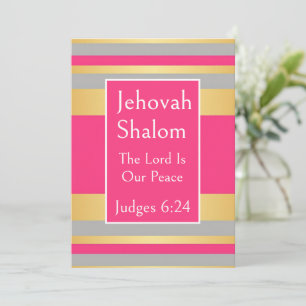 Jehovah Shalom, Or Gris Rose Chaud Rayures Carte 