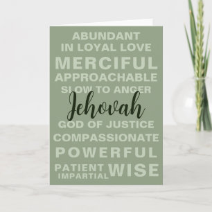 Jehovah's Qualities   JW Greeting Card