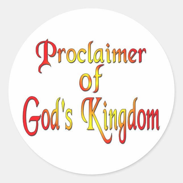 Jehovah's Witness Classic Round Sticker (Front)